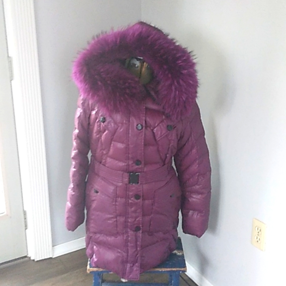 SNOWIMAGE DOWN PARKA  PUFFER FUR HOOD WOMANS L